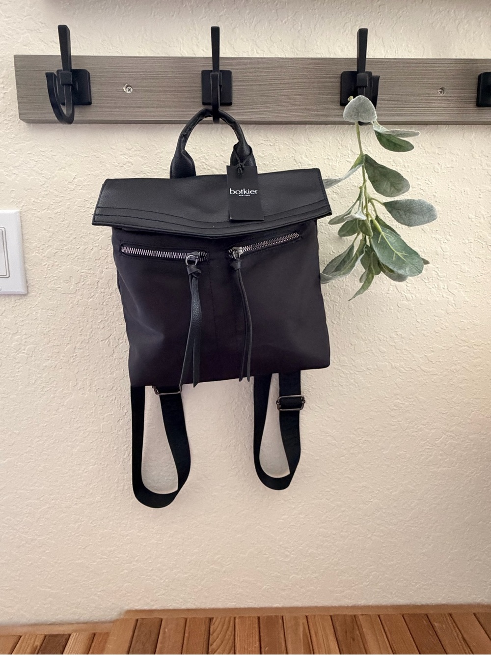 Botkier New York Black Nylon Convertible Backpack